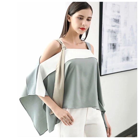 Silky Multi Color Asymmetrical Strappy Top - Picture 2 of 7